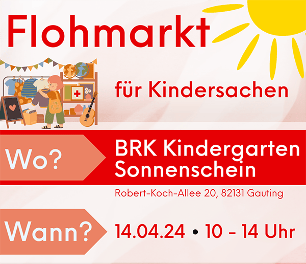 Flohmarkt BRK Kindergarten Sonnenschein 14.04.24 Gauting